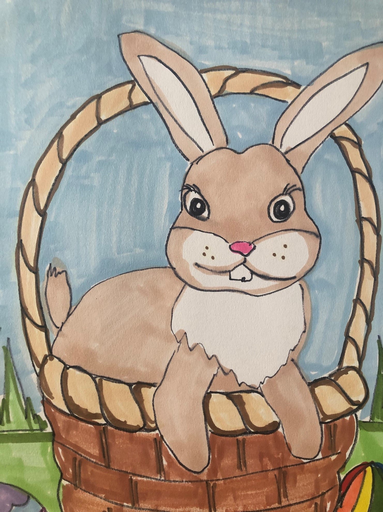 Bunny in a basket
