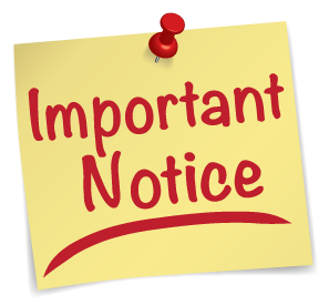 image of a post-it note that reads "important notice"