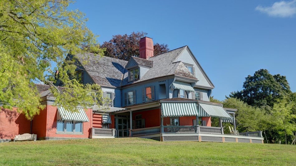 A photo of the exterior of Sagamore Hill in Oyster Bay, New York.