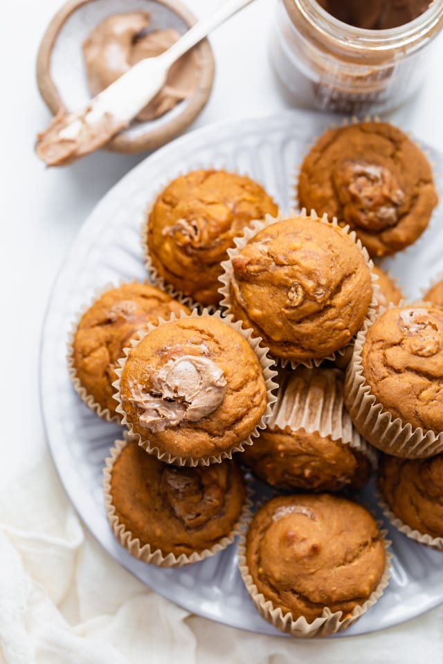 A photo of Sweet Potato Muffins in a plate.