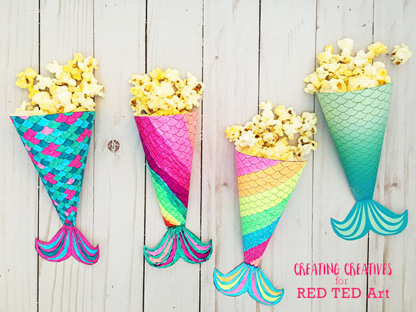 mermaid popcorn holders