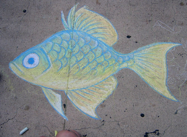 Sidewalk Chalk Fish