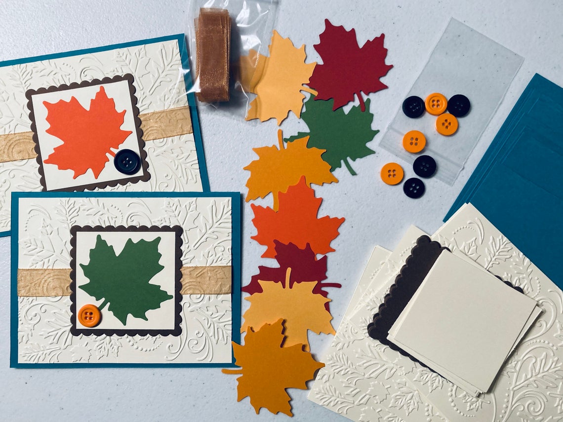 Photo of autumn-themed notecards.
