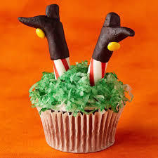 Upside down witch cupcake