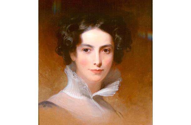 A painting by Thomas Sully of Rebecca Gratz, 1831. Oil on panel.