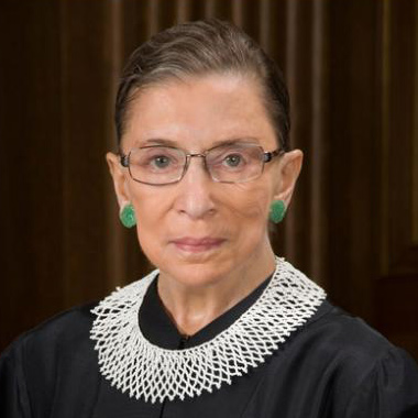 A headshot of the late Supreme Court Justice Ruth Bader Ginsburg.