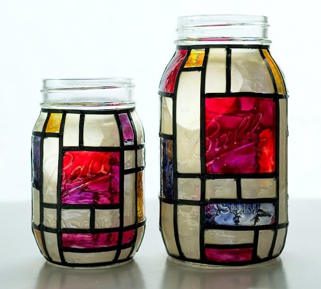 Mondrian Glass Jar