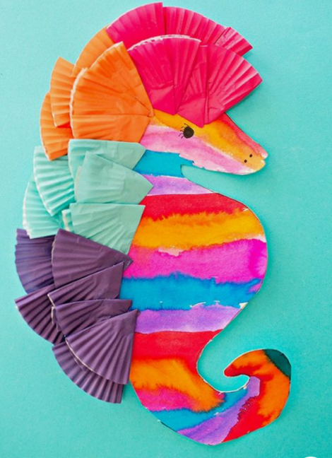 watercolor seahorse craft