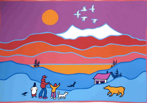 Ted Harrison painting