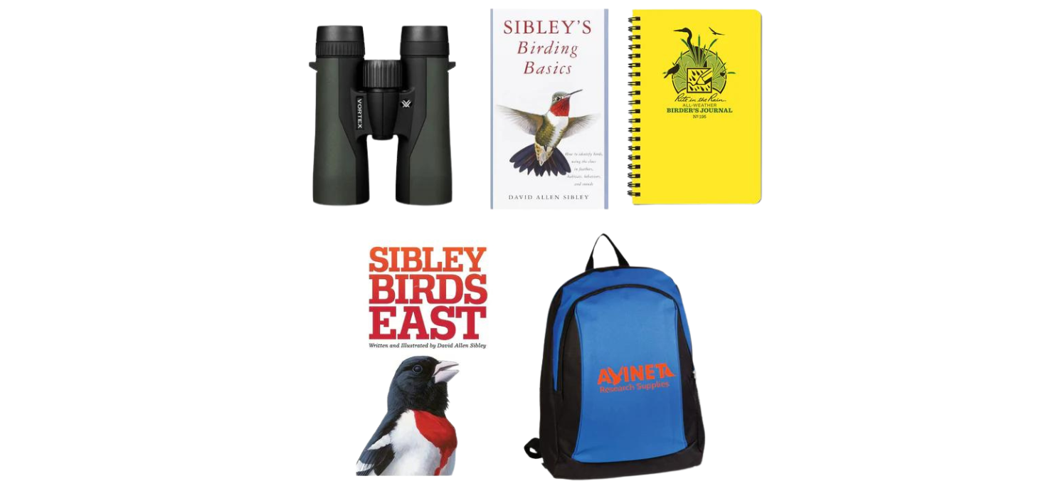 List of items in birdwatching kit