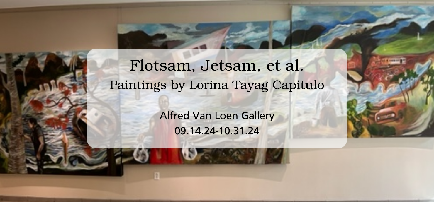 A graphic announcing the exhibit Flotsam, Jetsam et al, on display from September 14 to October 31, 2024.