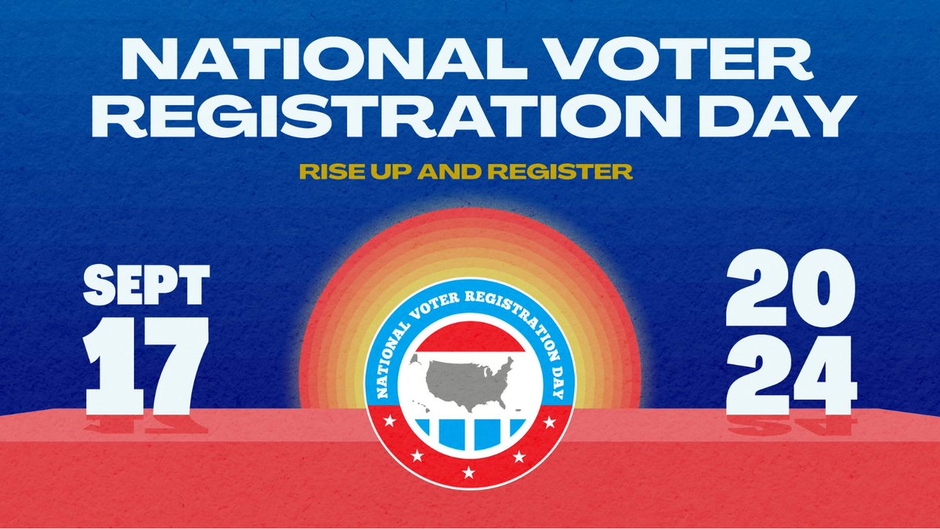 A graphic announcing National Voter Registration Day on Sept. 17.