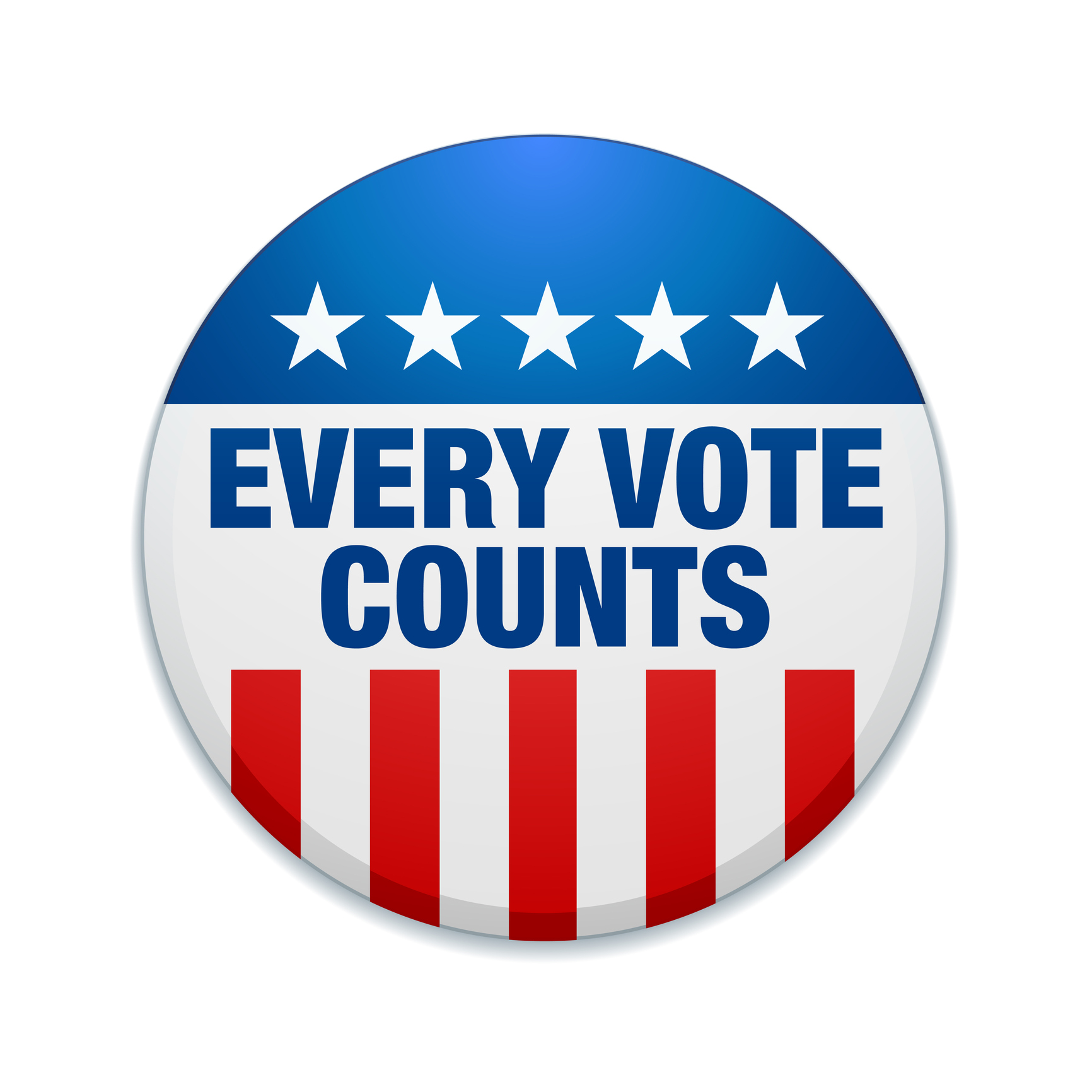 A patriotic graphic that says Every Vote Counts.