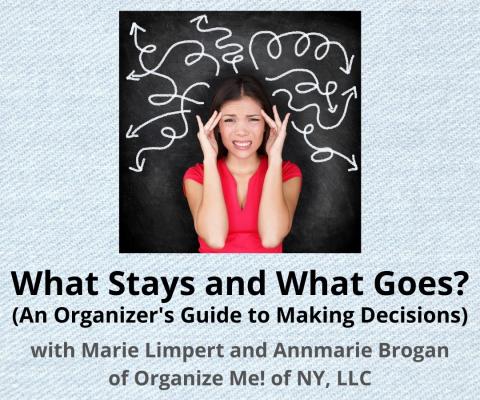 A graphic announcing the organizing webinar featuring a photo of a frazzled woman.