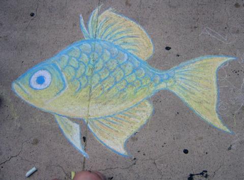 Sidewalk Chalk Fish