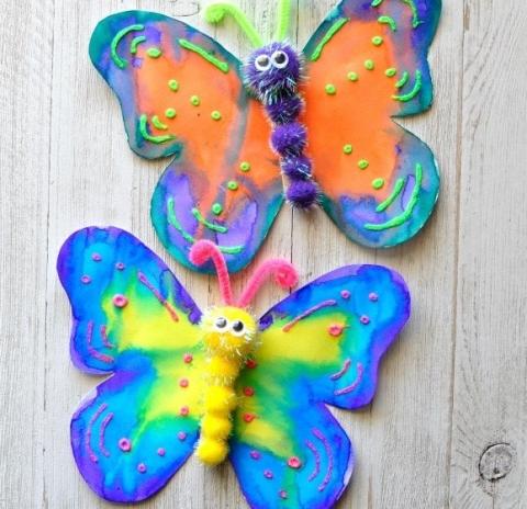 Watercolor butterfly craft