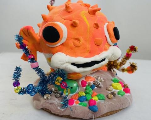 Little Puffer Fish Sculpture