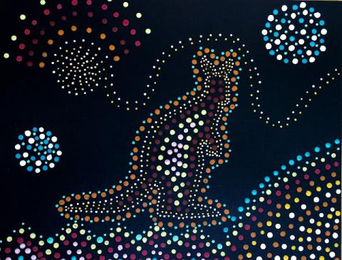 Australian Dot Art - Kangaroo