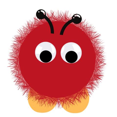 Cute fuzzy red critter