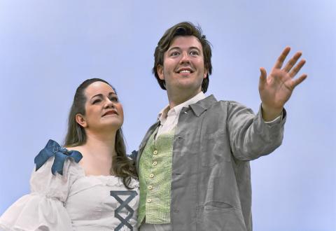 A photo of two characters from Iolanthe.