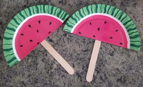 Watermelon fan craft