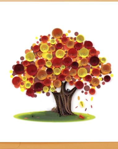 Image of a quilled fall tree.