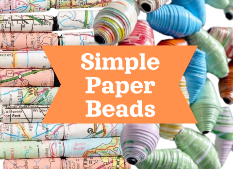 A photo graphic depicting simple paper beads.