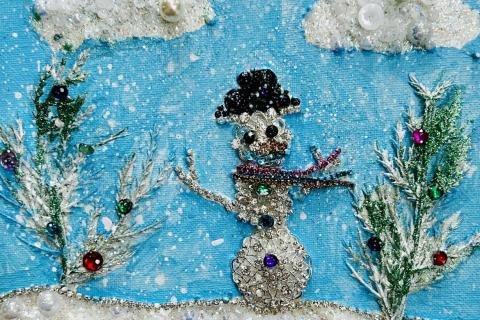 Junk Jewelry Snowman