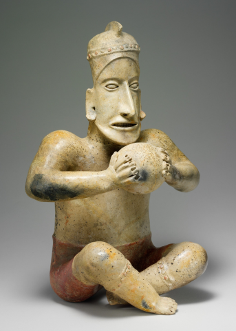 Seated Ballplayer sculpture