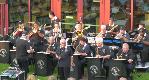 A color photo of the Something Special Big Band.