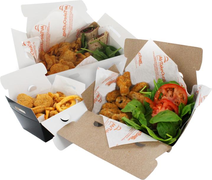 food in takeout boxes