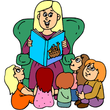 Librarian reading to children