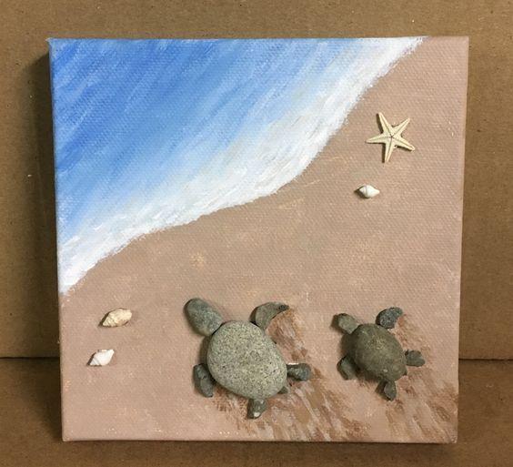 Sea Turtle Pebble Art