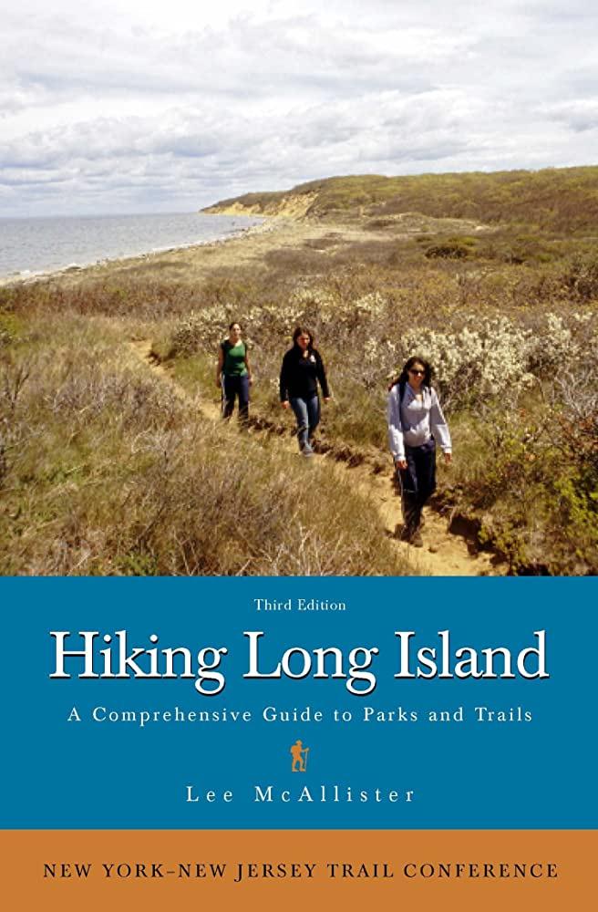 A color image of the cover of the book, Hiking Long Island by Lee McAllister.