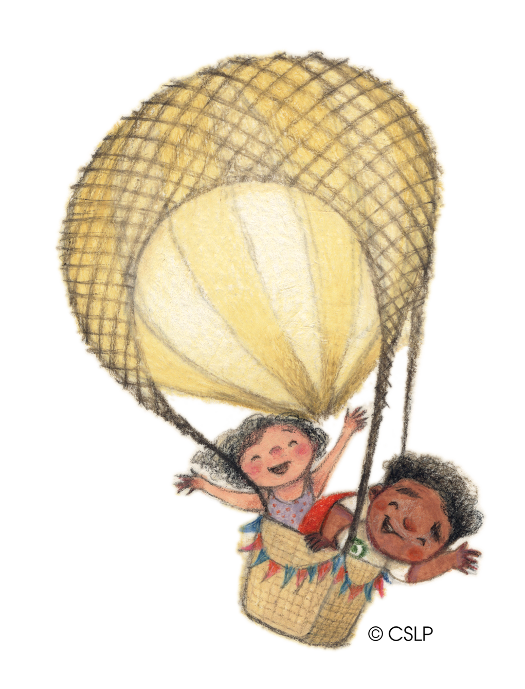 Children in a balloon