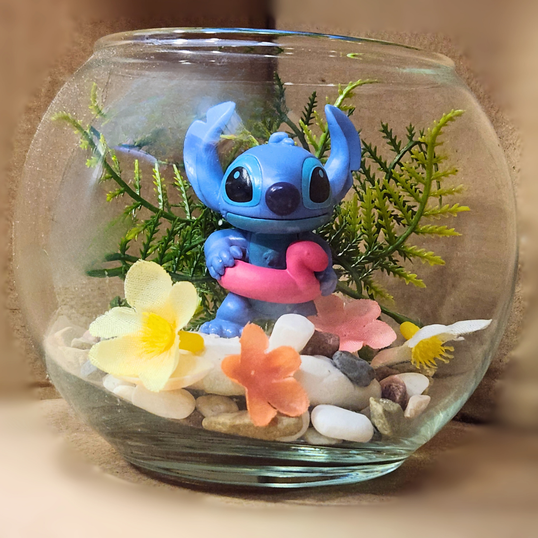 A make-it-yourself Stitch terrarium