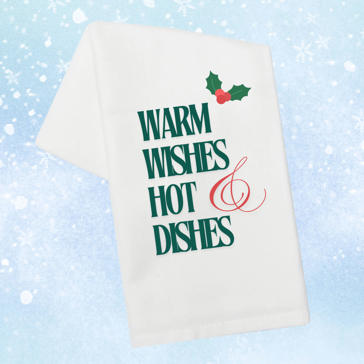 A photo of winter-themed tea towels.