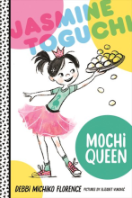 girl with a crown and tutu holding a plate of mochi